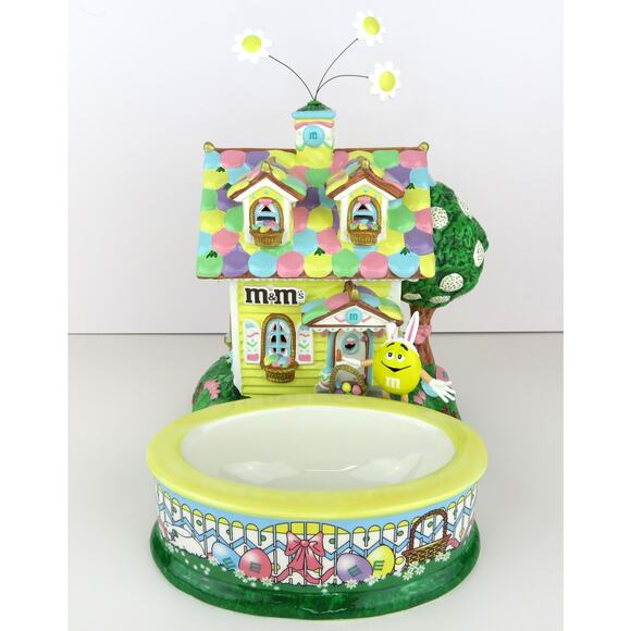 Dept 56 M&M's Easter Bunny Lighted House and Candy Dish Ceramic Easter Decor - Picture 2 of 14